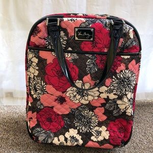 Vera Bradley 17” rolling tote in Mocha Rogue